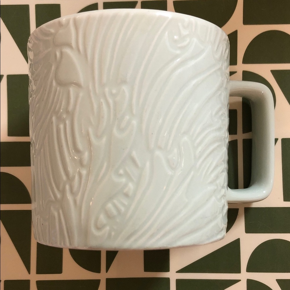 Starbucks Mint Green Embossed Ceramic Mug